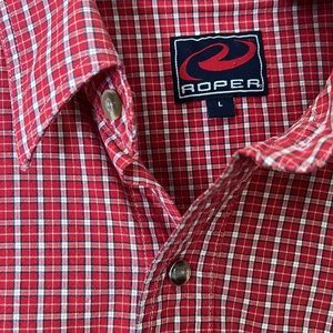 Roper large pearl snap button down western style shirt.